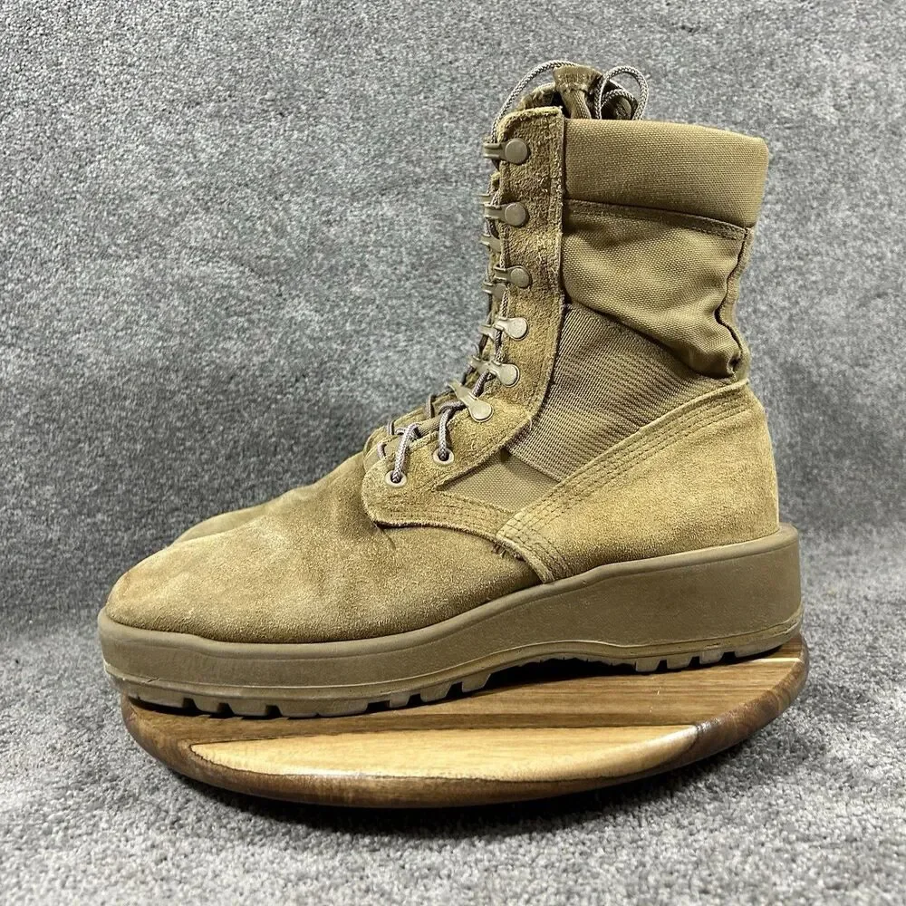 Altama Men's Size 12 R Desert Tan Suede Nylon Made in USA Military Combat Boots